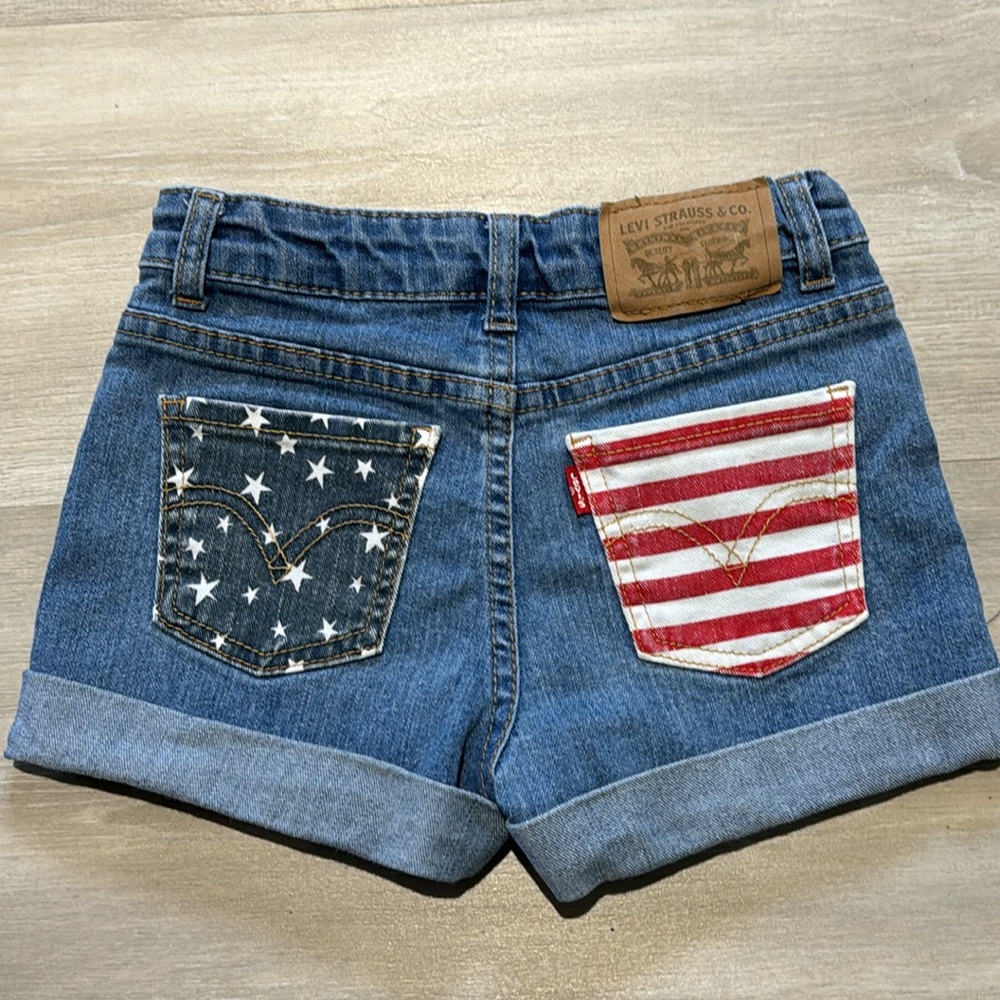 Levi’s Patriotic Jean Shorts- Girls Size 5